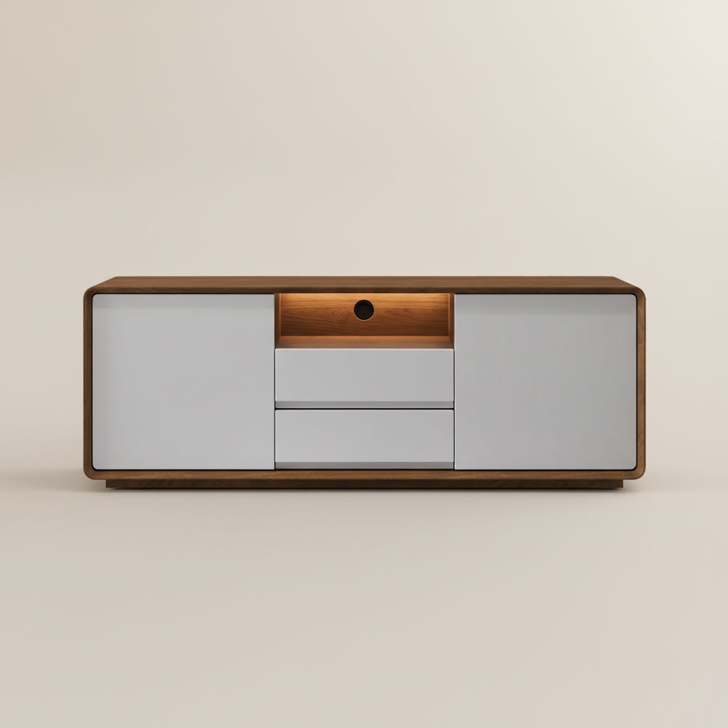 Wood Dark Wood & White MDF TV Stands