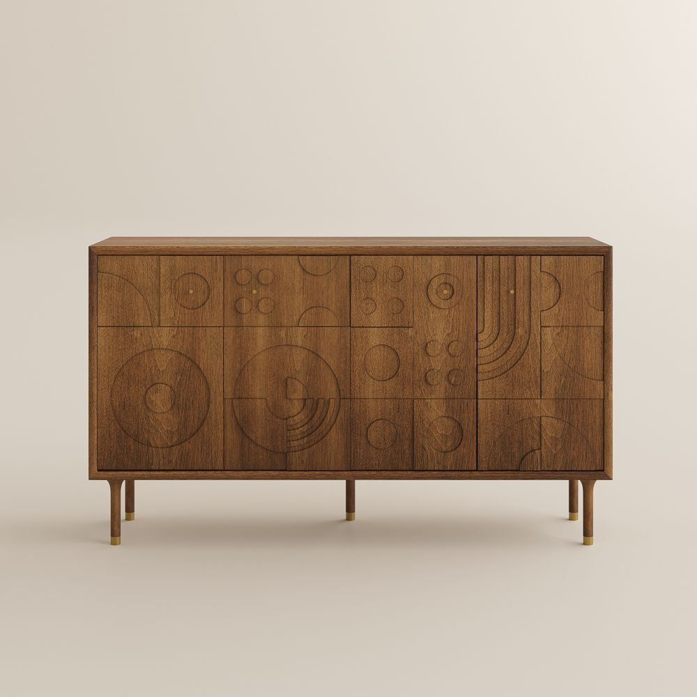 Tall Walnut Color MDF TV Stands