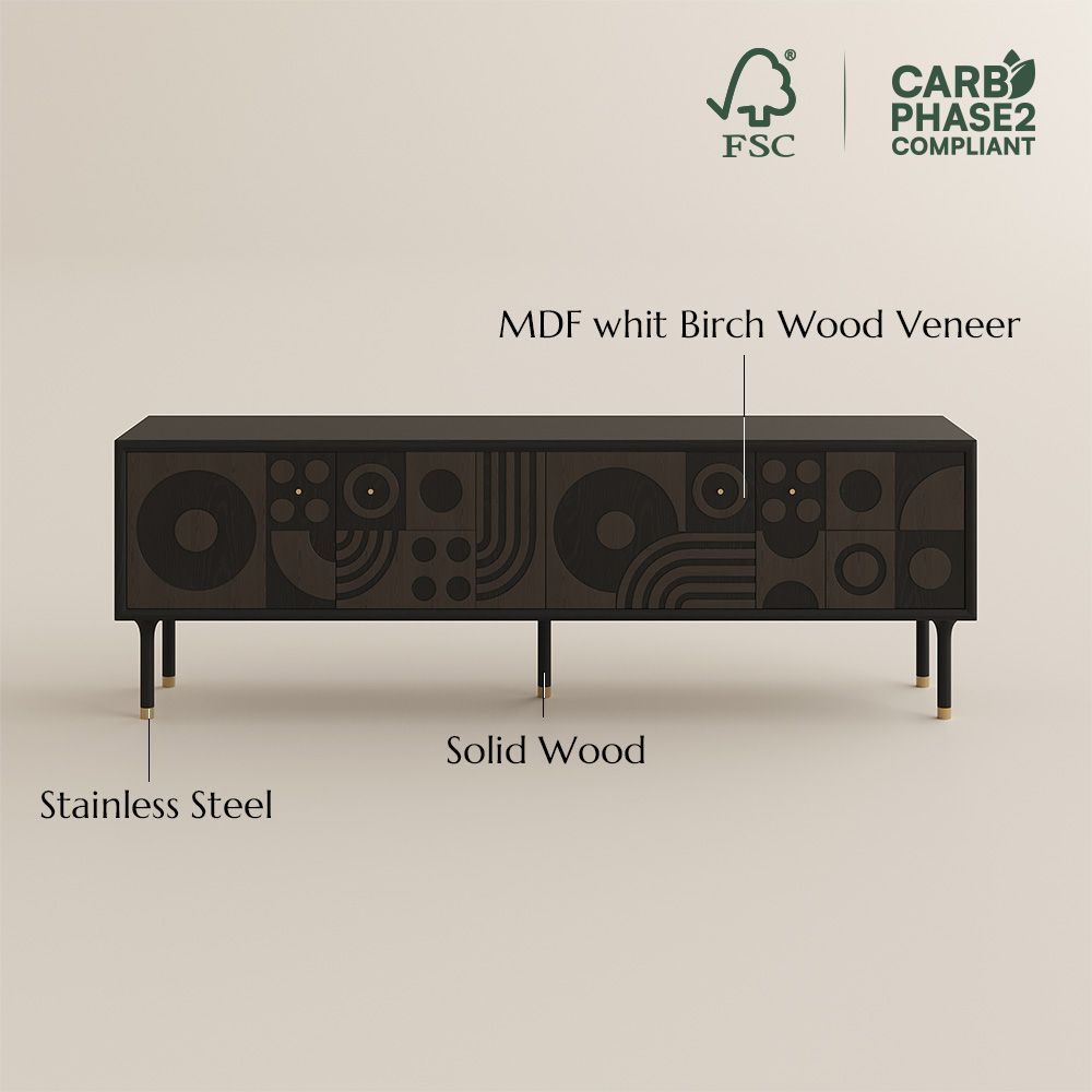 with Shelves Smoky MDF TV Stands