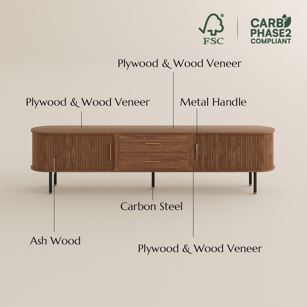 Perfect for 65 Inch TV Walnut Color Plywood TV Stands