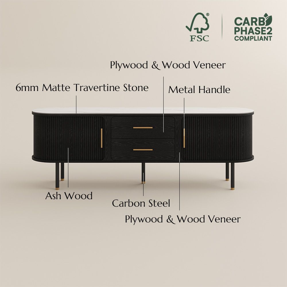 Mid Century Modern Black Plywood TV Stands