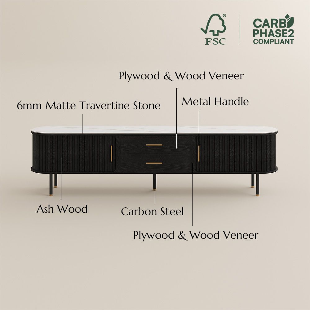 Mid Century Modern Black Plywood TV Stands