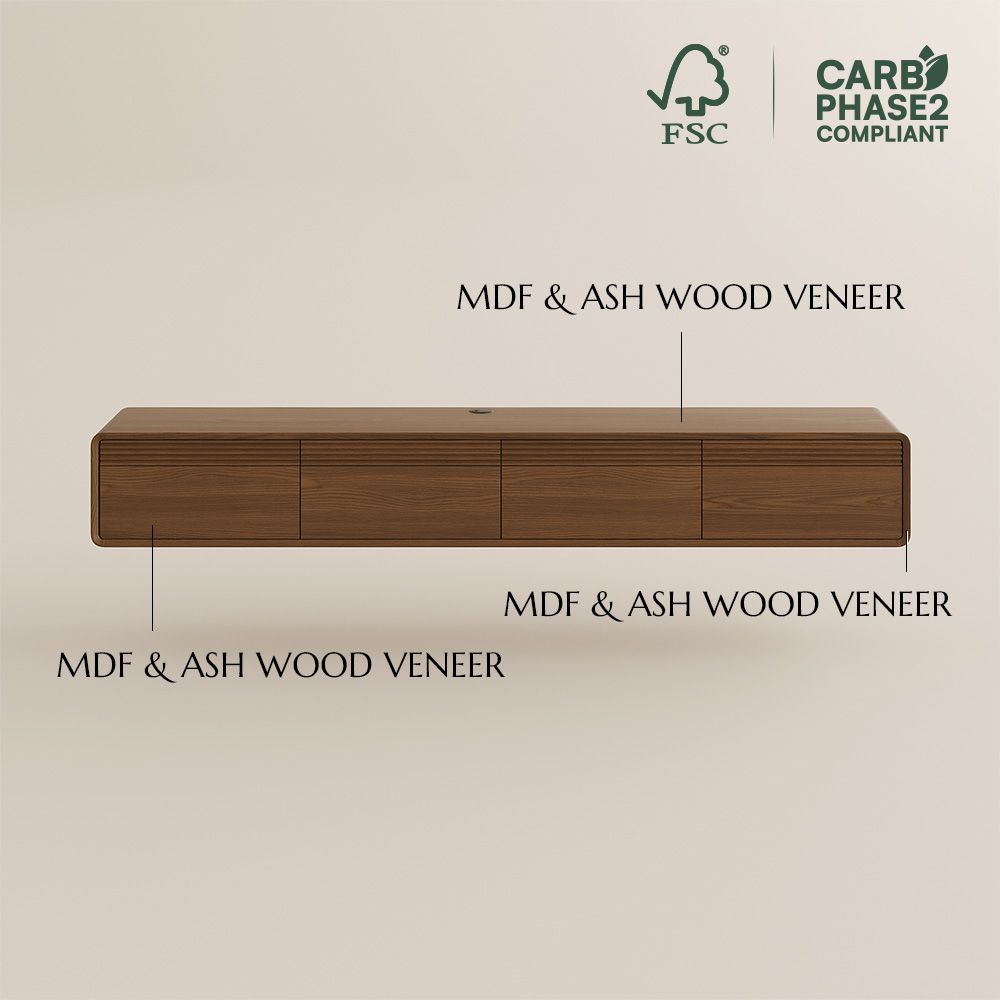 Mid Century Modern Walnut Color MDF TV Stands