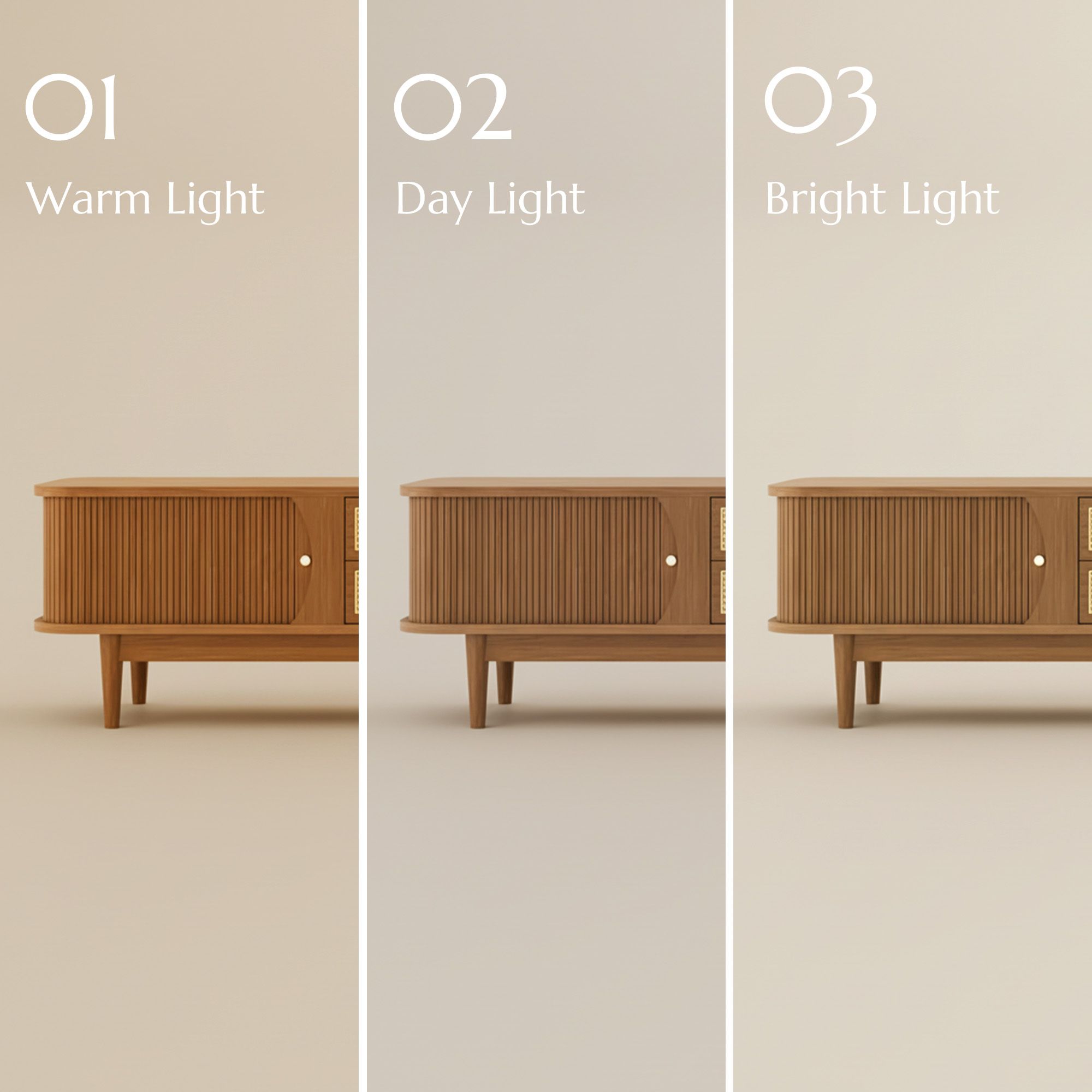 Mid Century Modern Walnut Ash Wood TV Stands