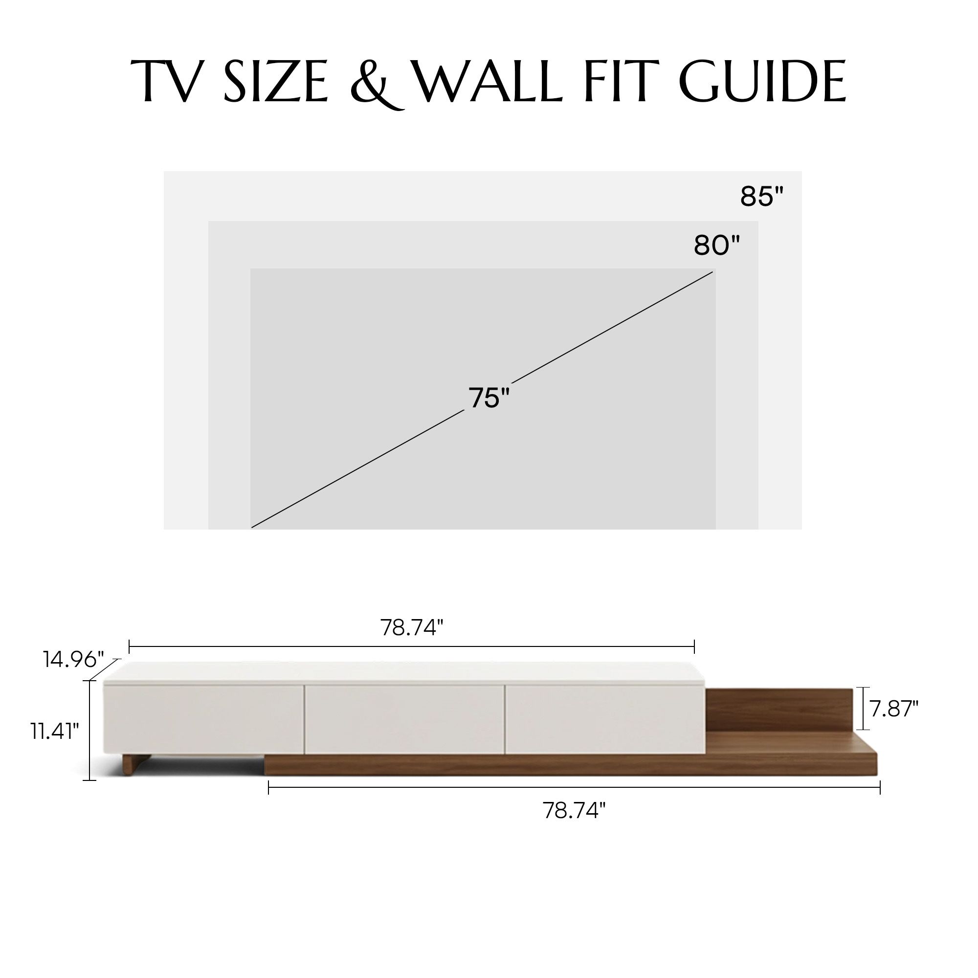 Walnut Dark Wood & White MDF TV Stands