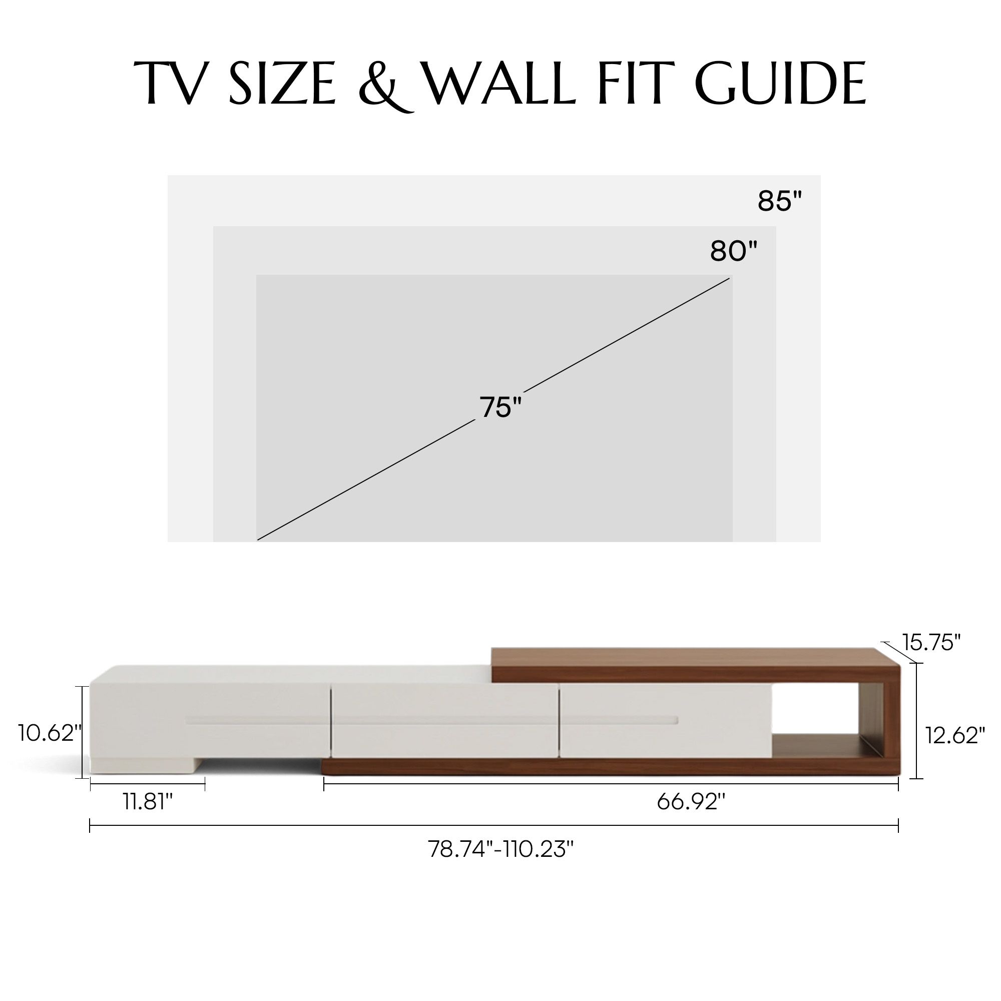 Walnut Dark Wood & White MDF TV Stands
