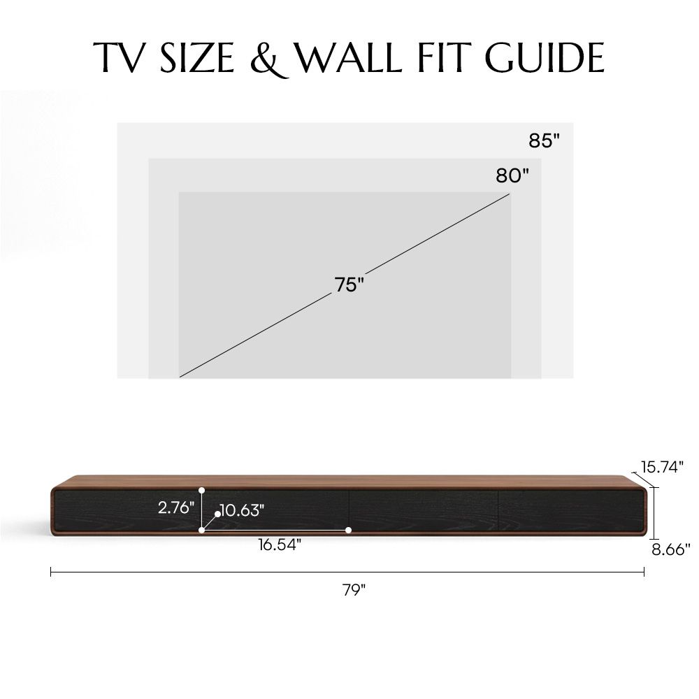 Legno scuro e nero  MDF Supporti TV