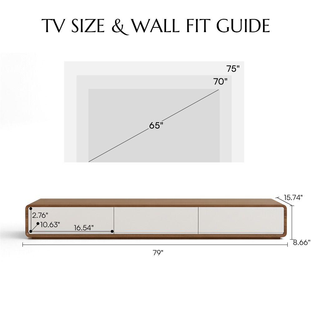 Modern Dunkles Holz und Weiß  MDF TV-Möbel
