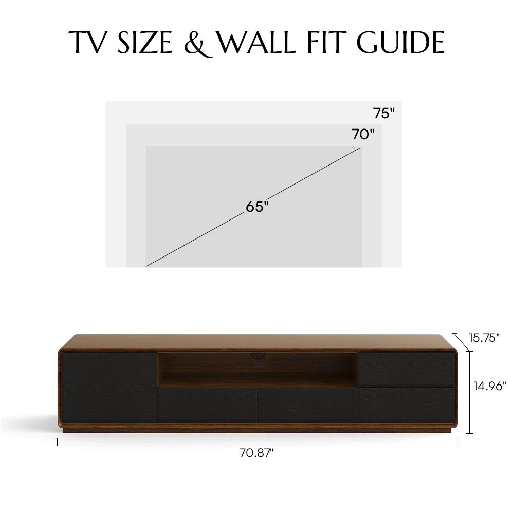 Modern Dark Wood & Black MDF TV Stands