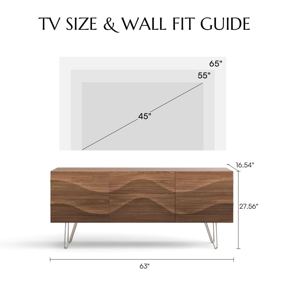 Metal Leg Dark Wood MDF TV Stands