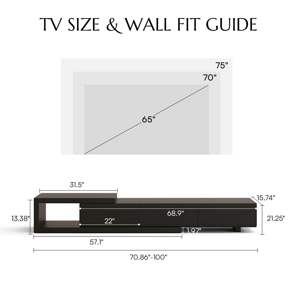 Schwarz  MDF TV-Möbel
