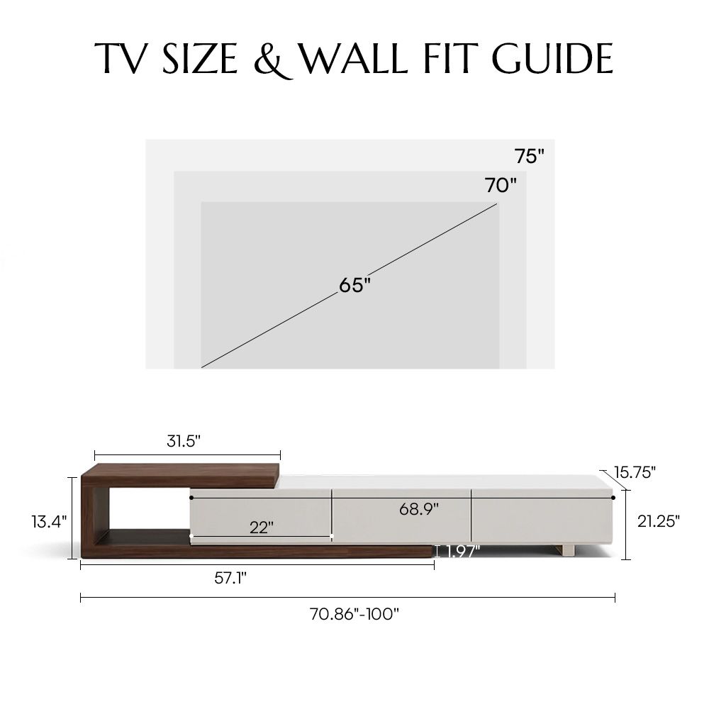 Extendable White MDF TV Stands