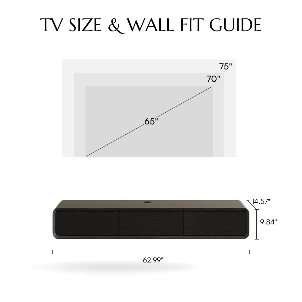 Floating Black MDF TV Stands