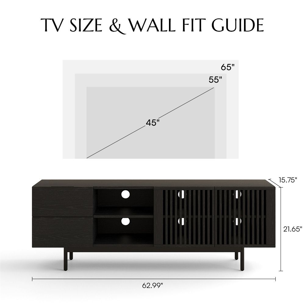 with Cabinets Black Plywood TV Stands