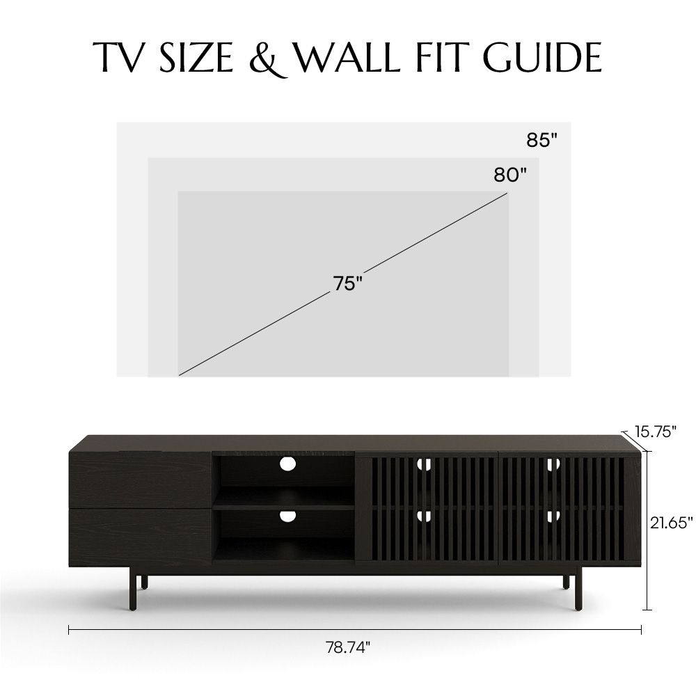 On the Ground Black Plywood TV Stands