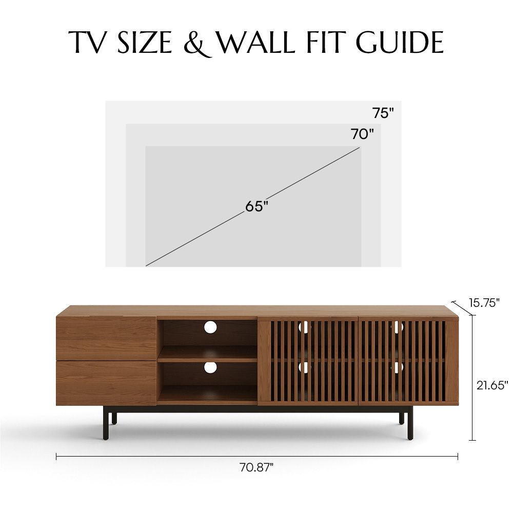 Metal Leg Dark Wood Plywood TV Stands