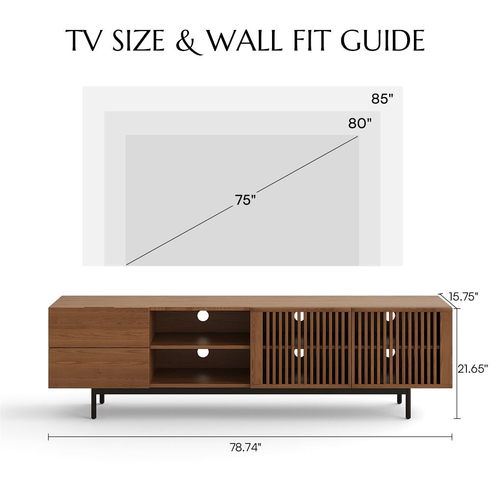 with Drawers Dark Wood Plywood TV Stands