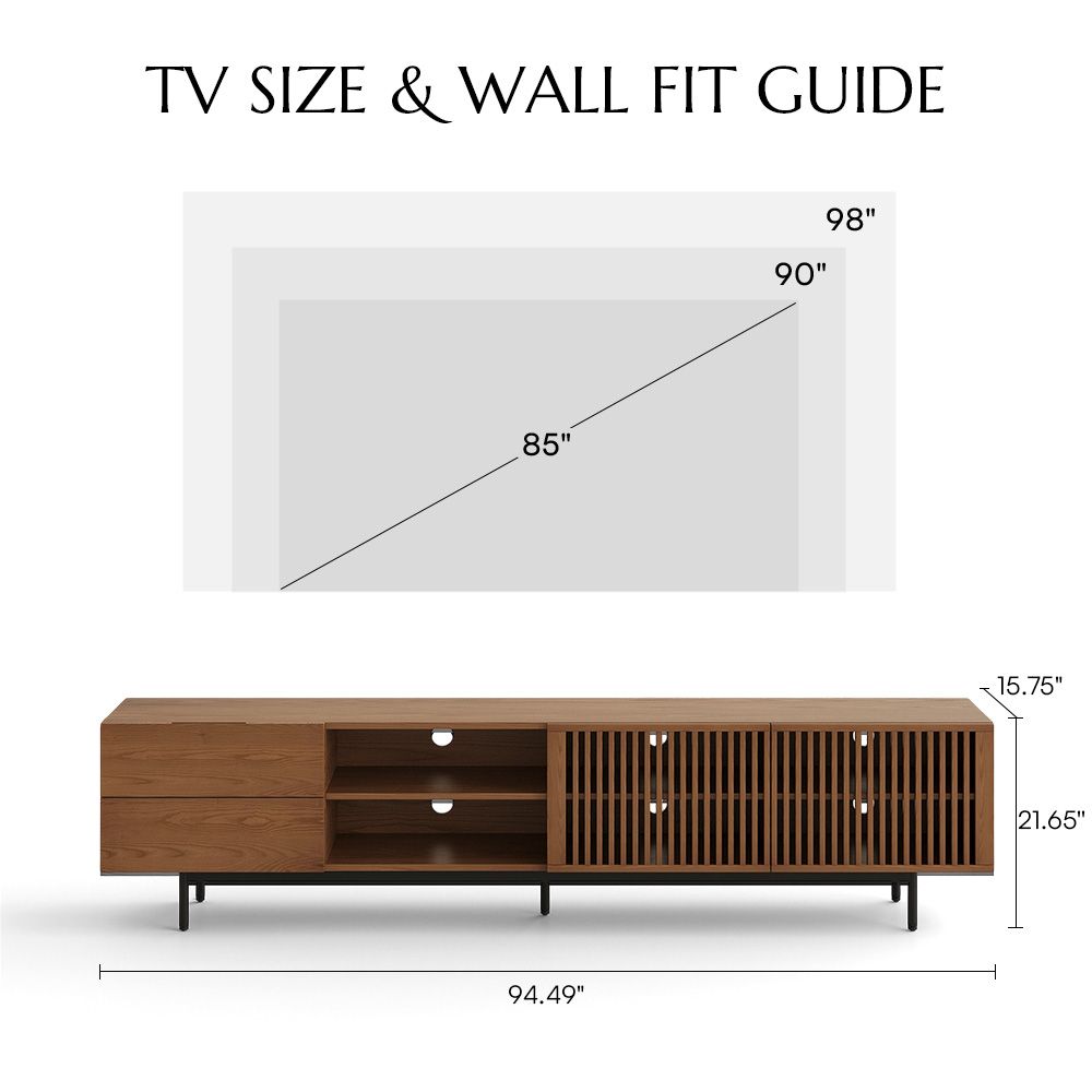 Metal Leg Dark Wood Plywood TV Stands