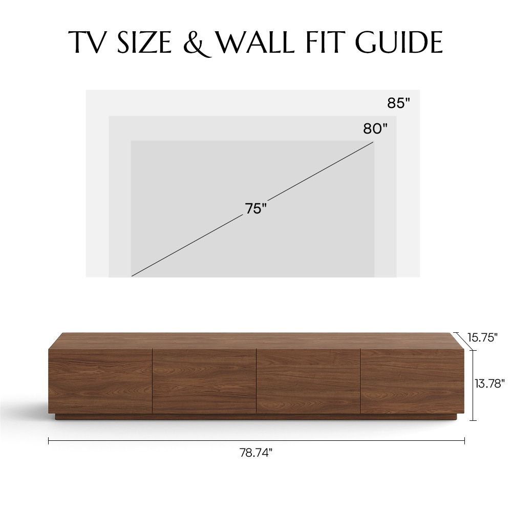 Floor TV Stand Dark Wood MDF TV Stands