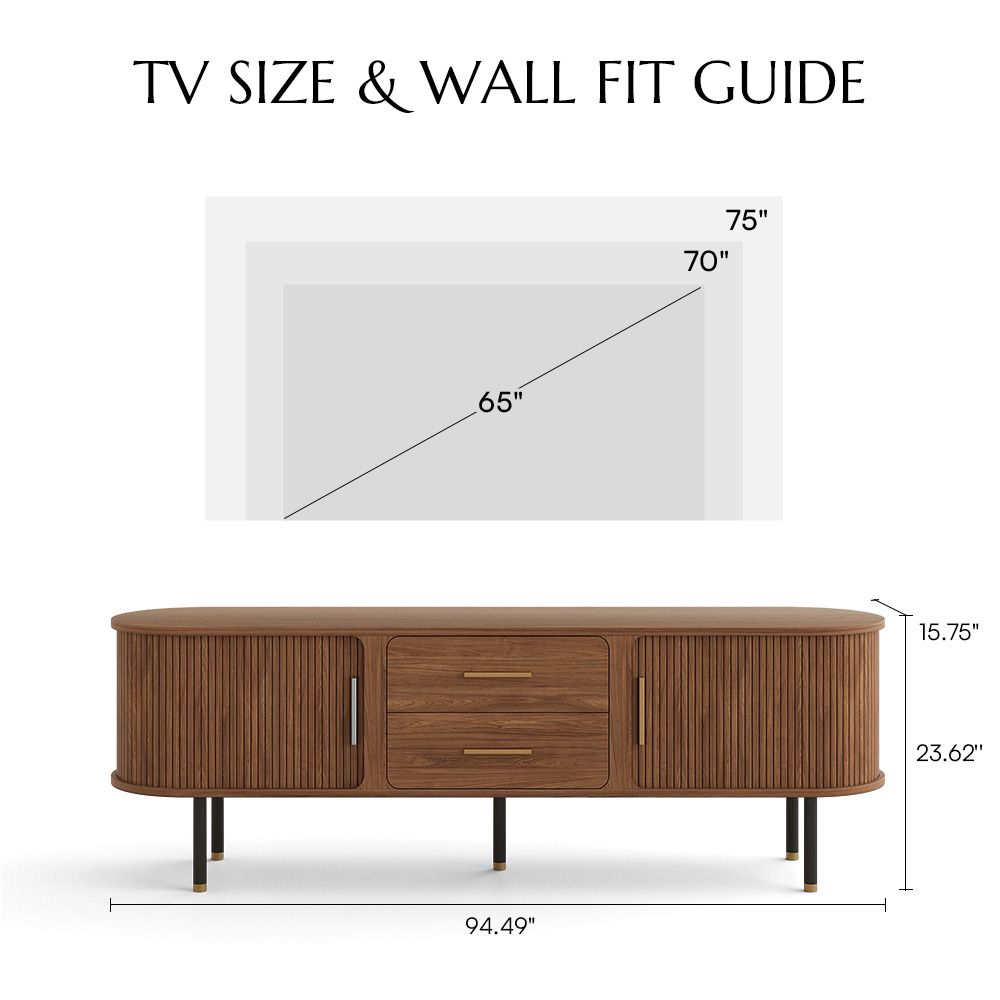 Nordischer Stil Walnuss Sperrholz TV-Möbel