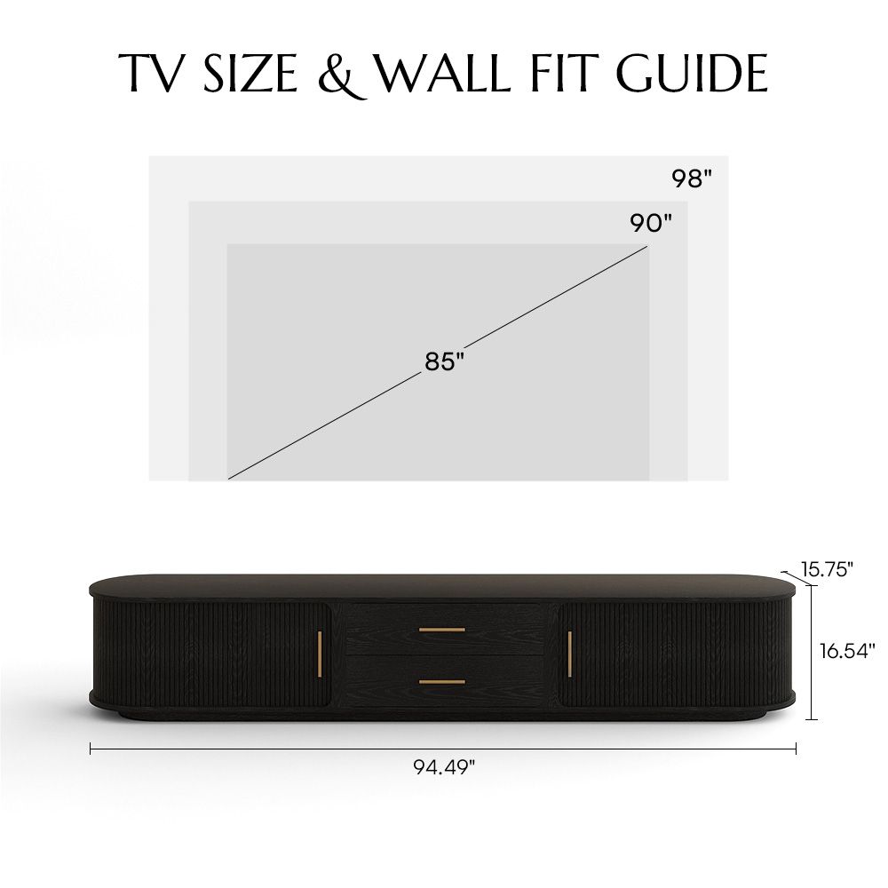 Metal Leg Black Plywood TV Stands