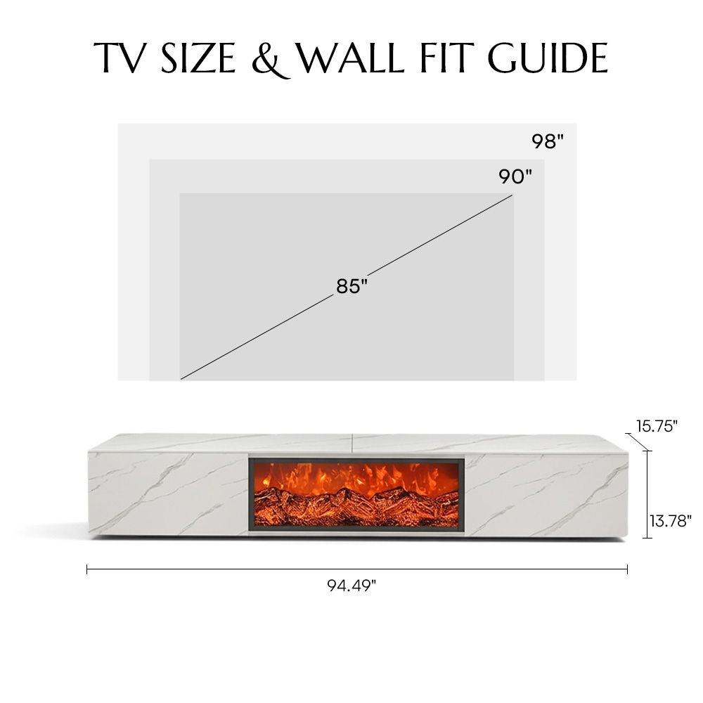 Fully Assemble White Glossy Sintered Stone TV Stands