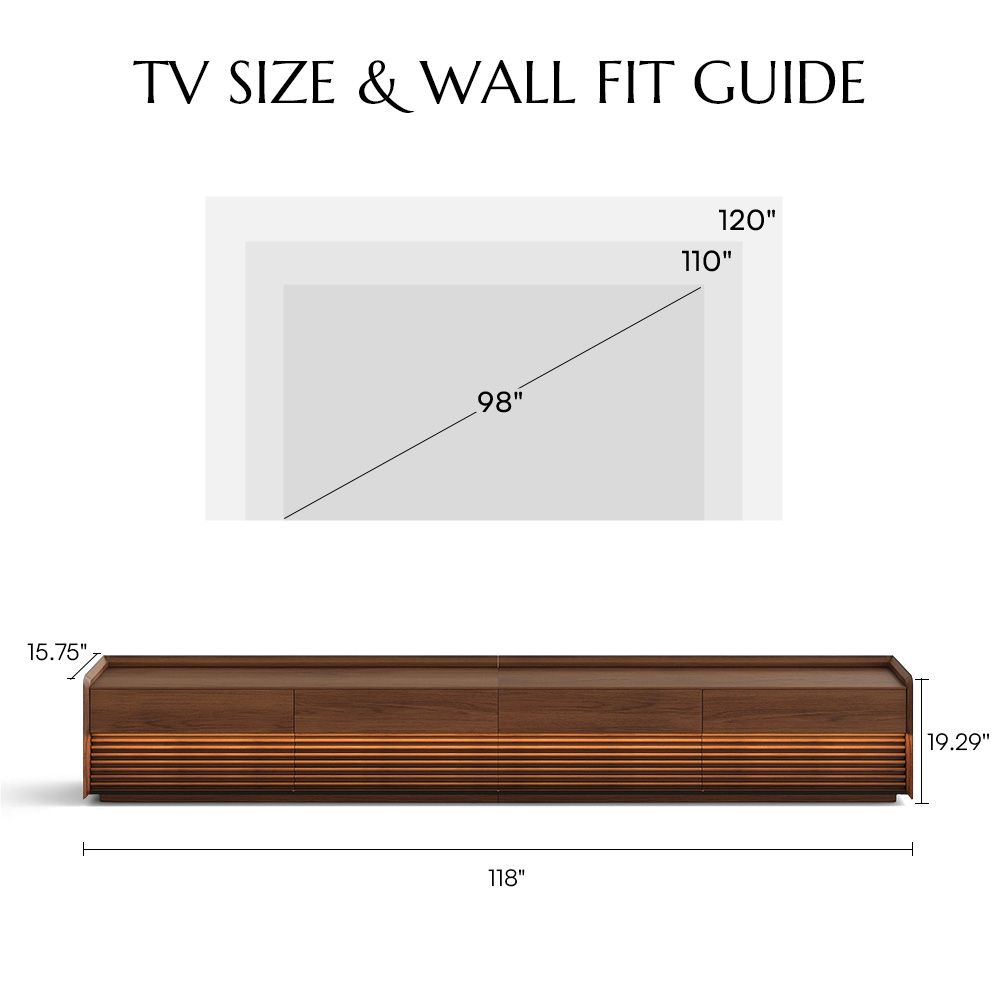 On the Ground Walnut Plywood TV Stands