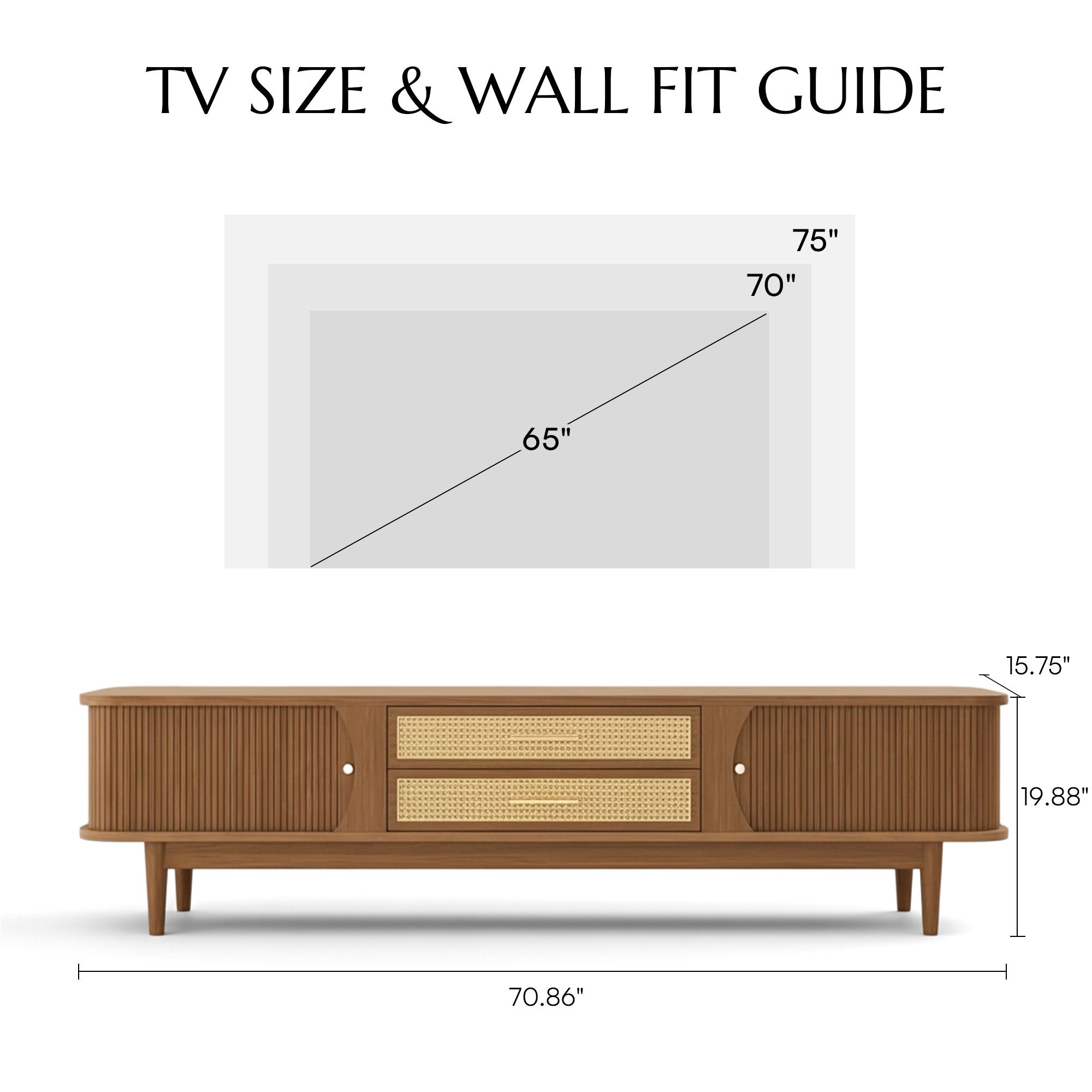 Floor TV Stand Walnut Ash Wood TV Stands