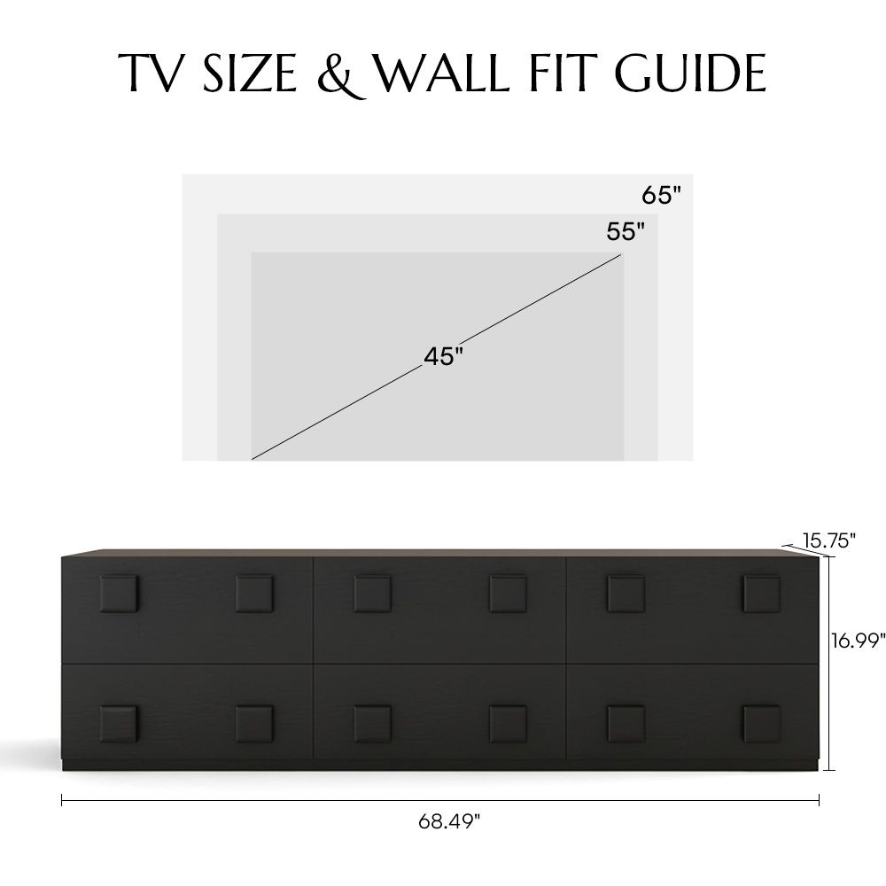 with Cabinets Black Solid +Plywood TV Stands
