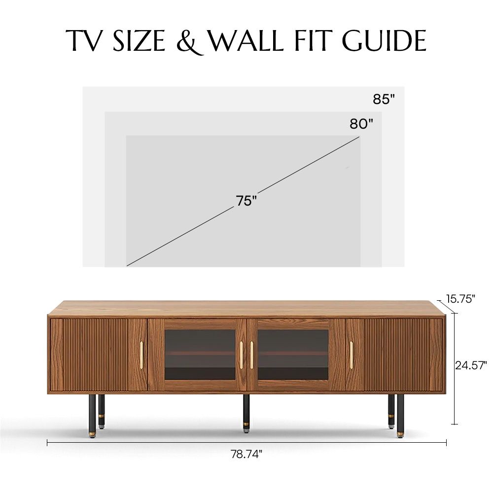Partly Assemble Walnut Color MDF TV Stands