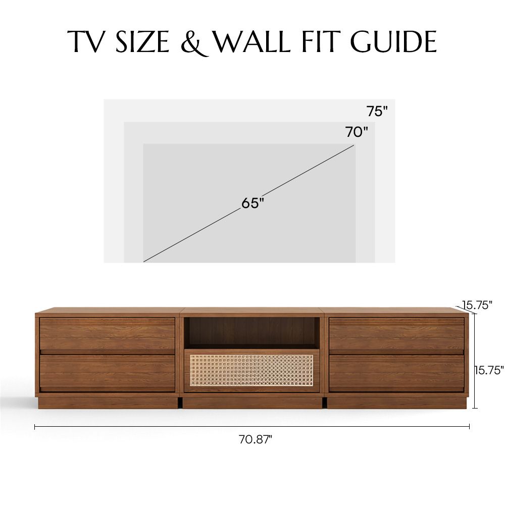 Mid Century Modern Cherry Wood Color Cherry Wood TV Stands