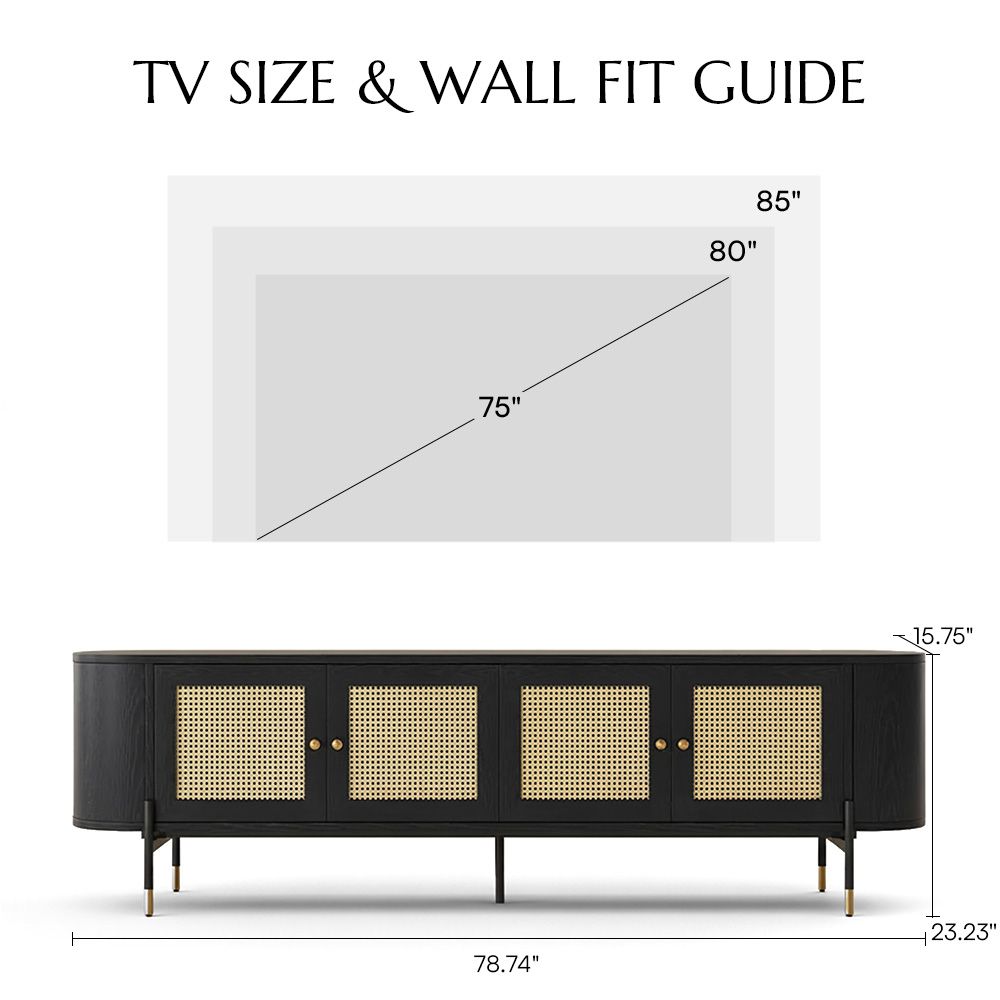 Partly Assemble Black MDF TV Stands