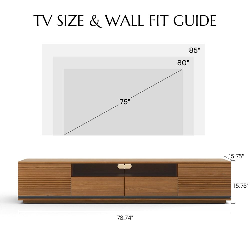 Mid Century Modern Walnut Color MDF TV Stands