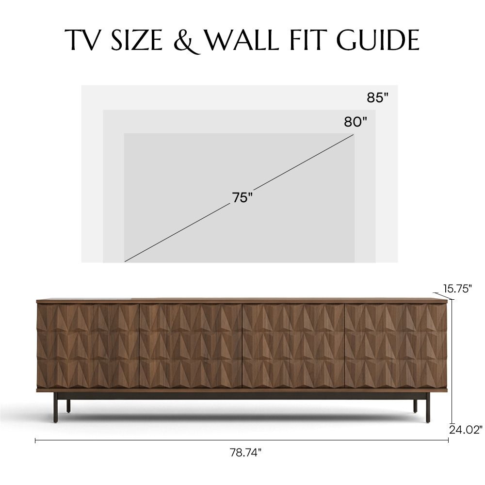 with Storage Walnut Color MDF TV Stands