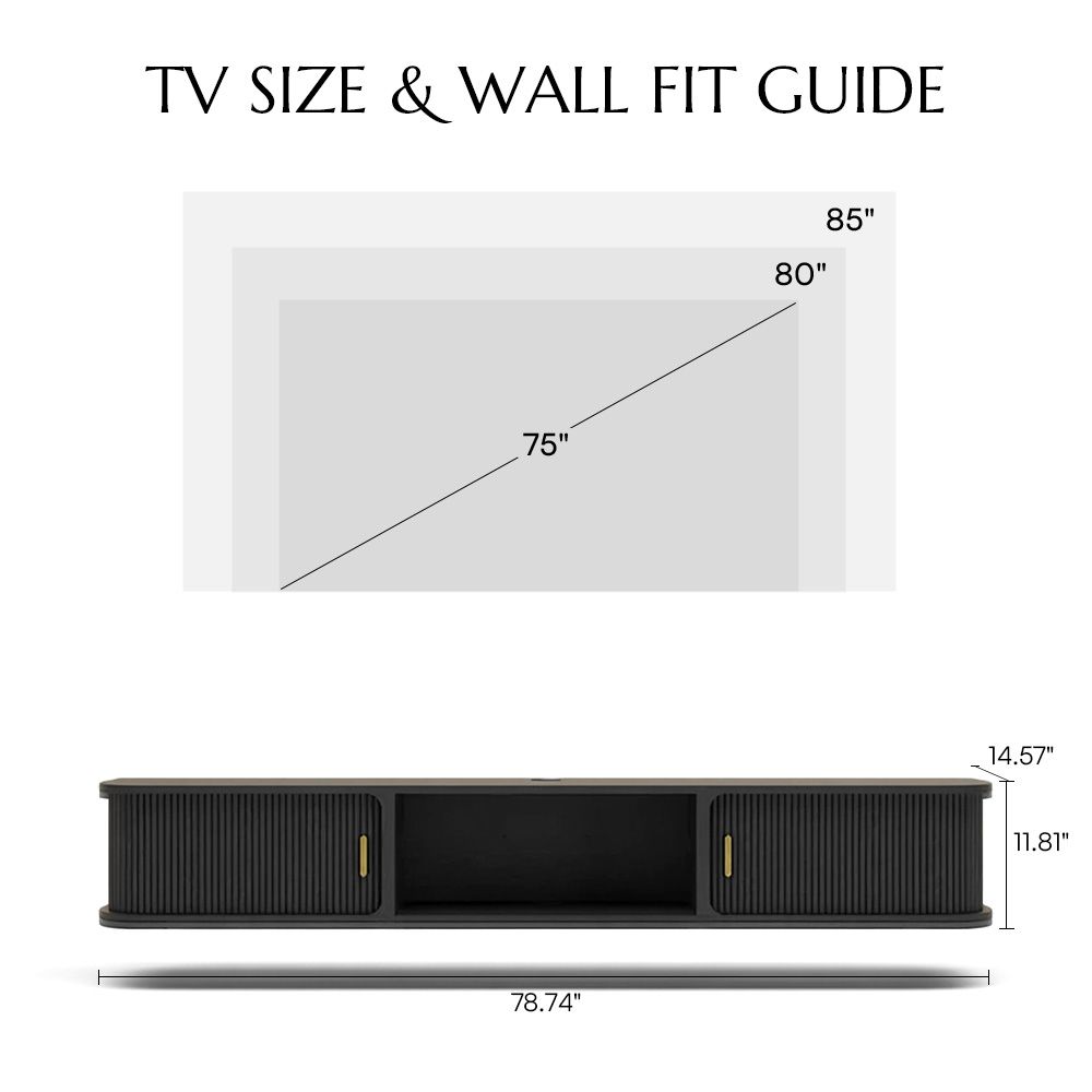 Mid Century Modern Black Plywood TV Stands