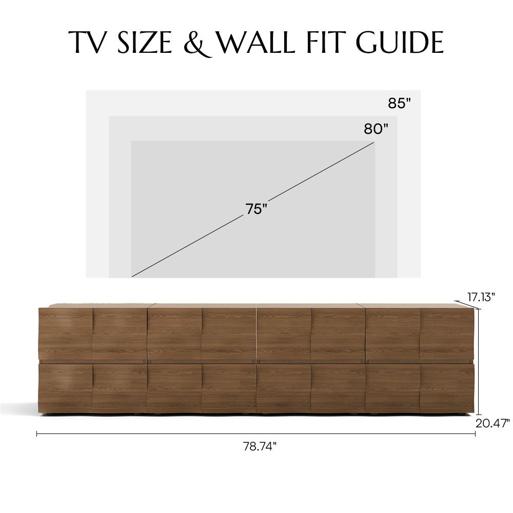 Square Walnut Color Plywood TV Stands