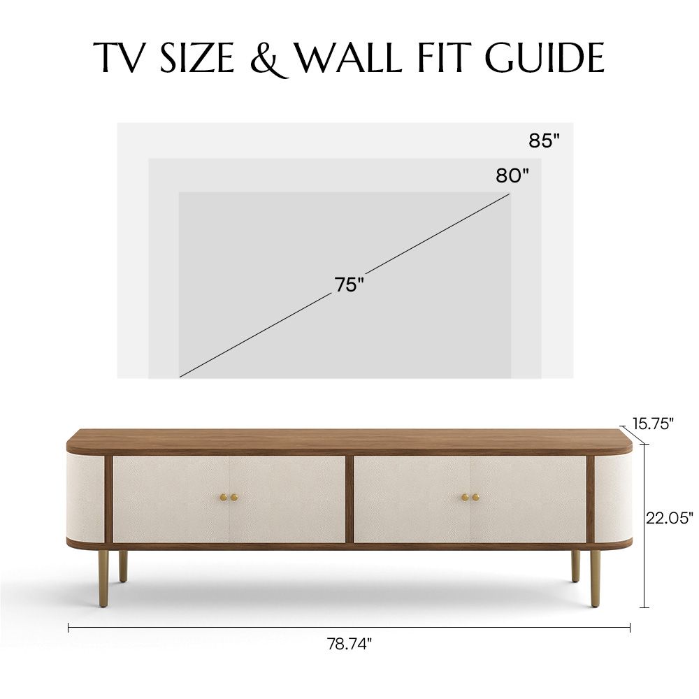 Metal Leg Walnut & Beige MDF TV Stands