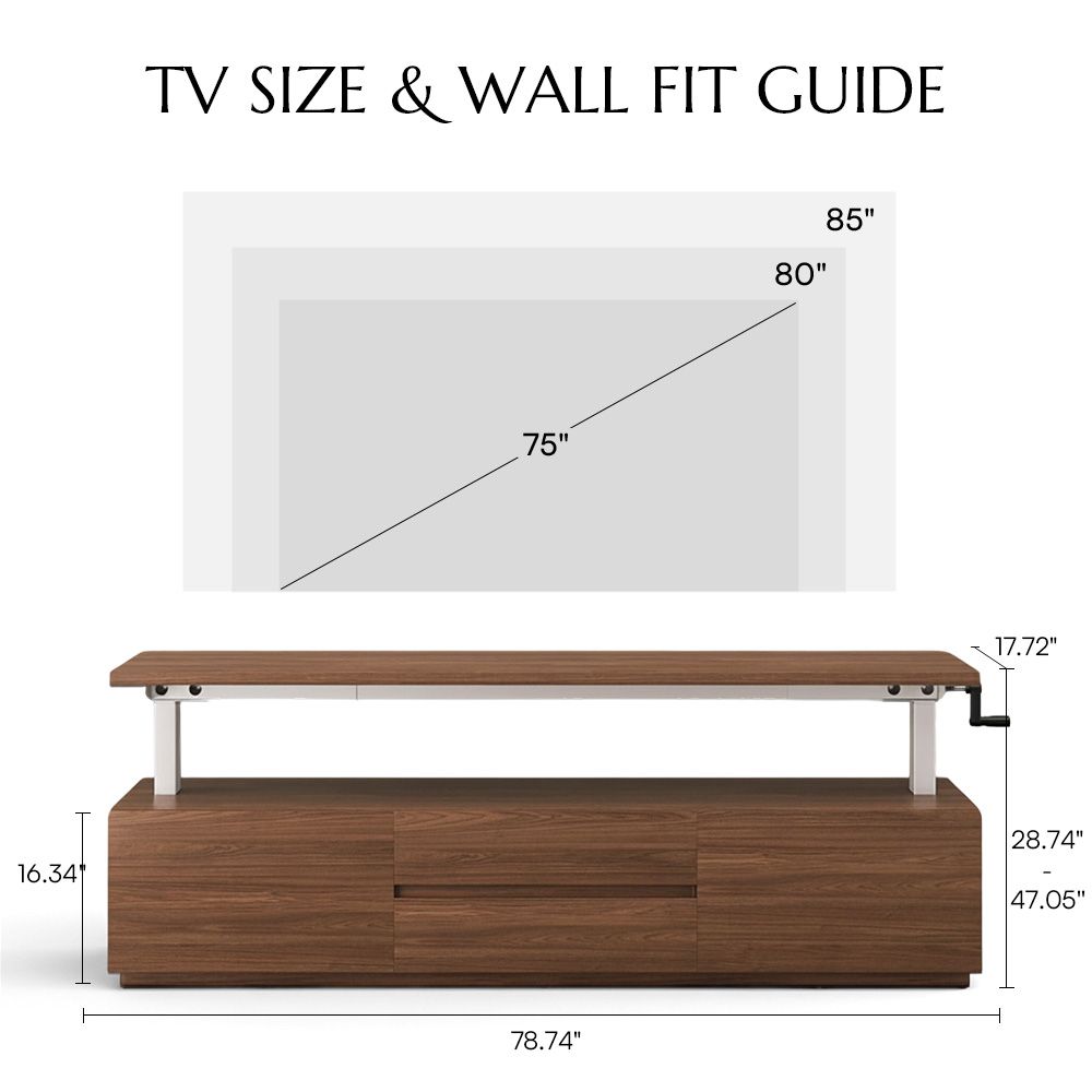 Mid Century Modern Walnut Color MDF TV Stands
