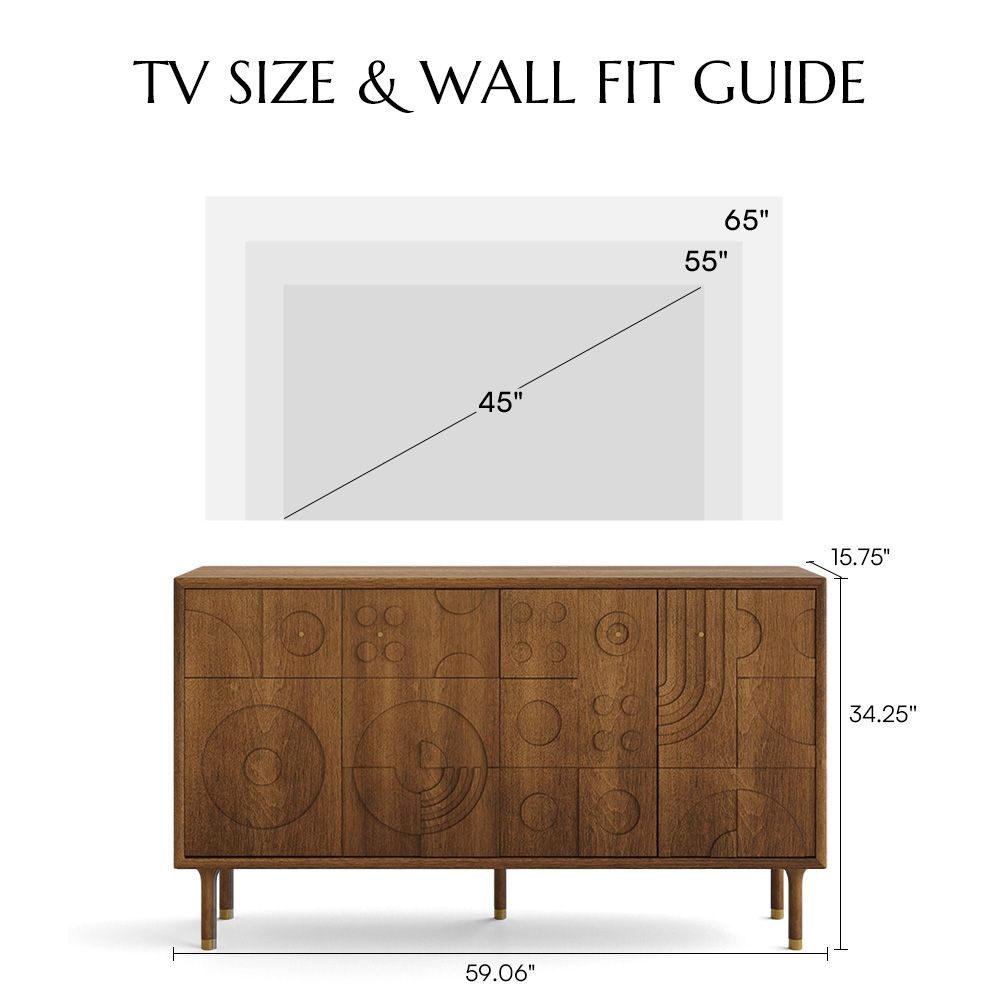 Wood Walnut Color MDF TV Stands