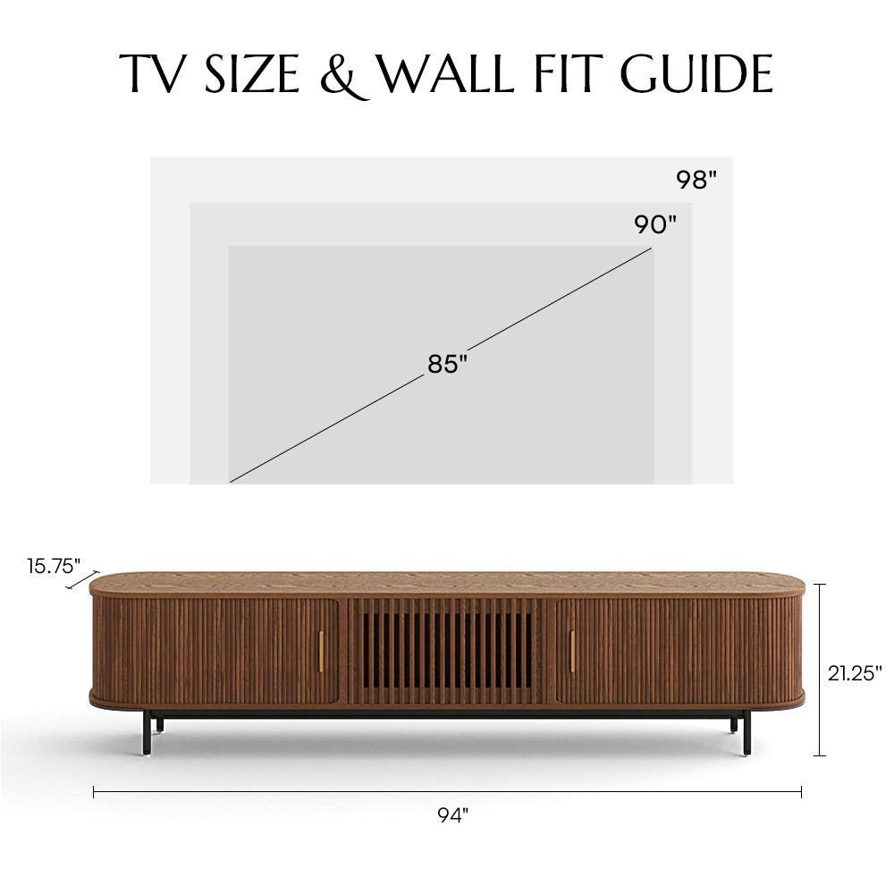 Mid Century Modern Walnut Color Plywood TV Stands