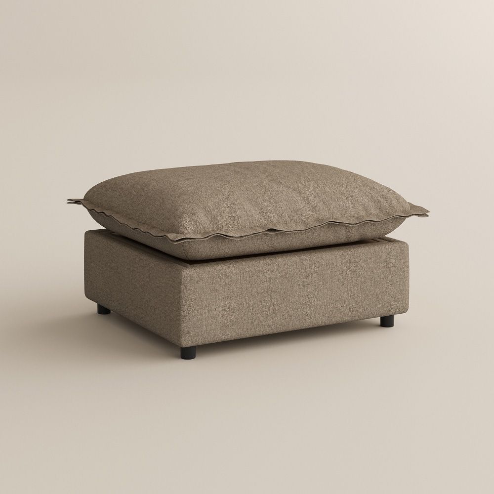 Storage Ottoman Khaki Linen Modular Sofas