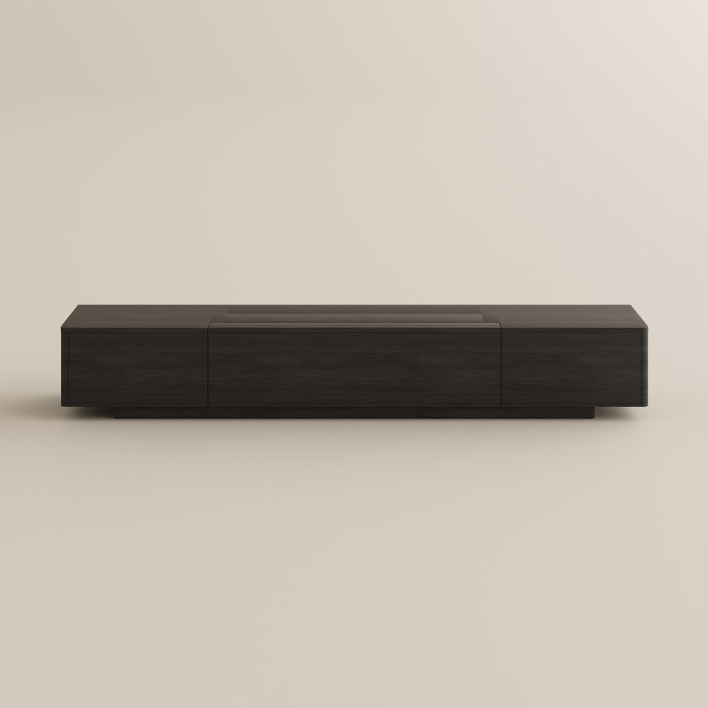 Black Black MDF Electric TV Stands