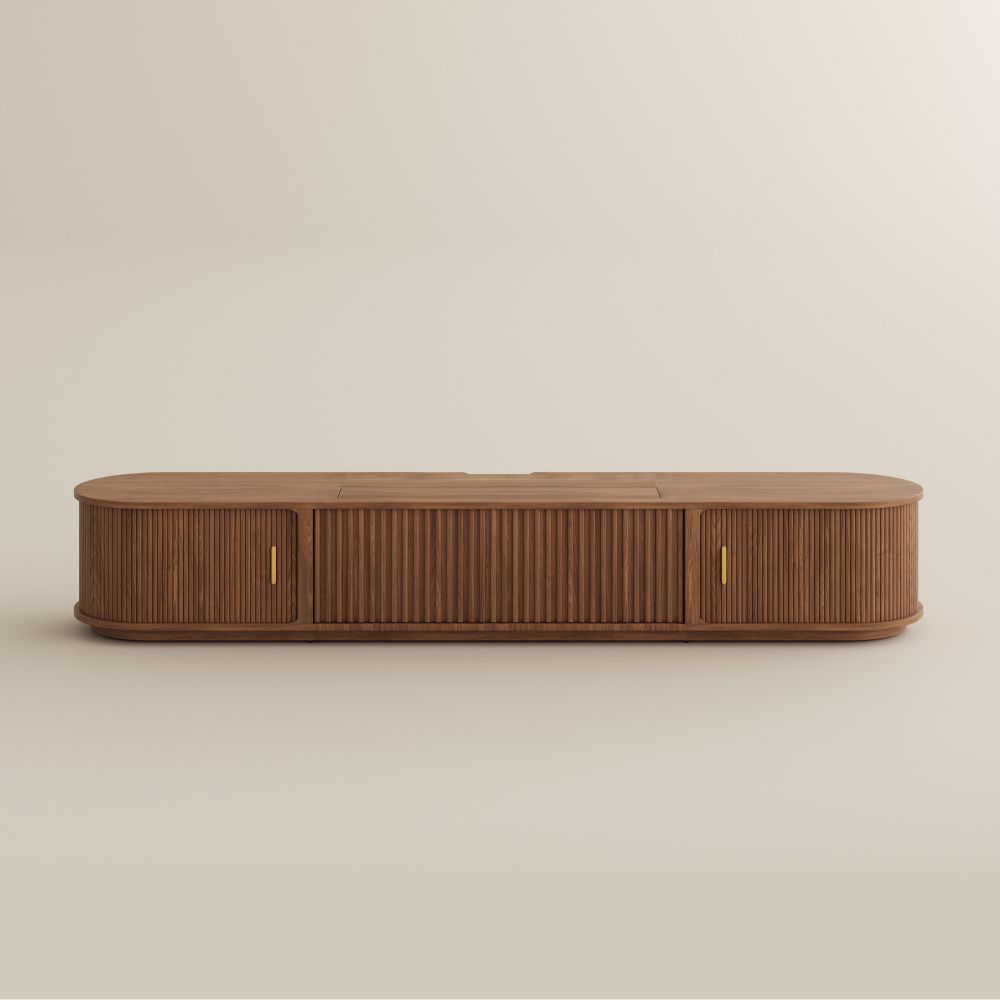 Walnut Color Electric TV Stands