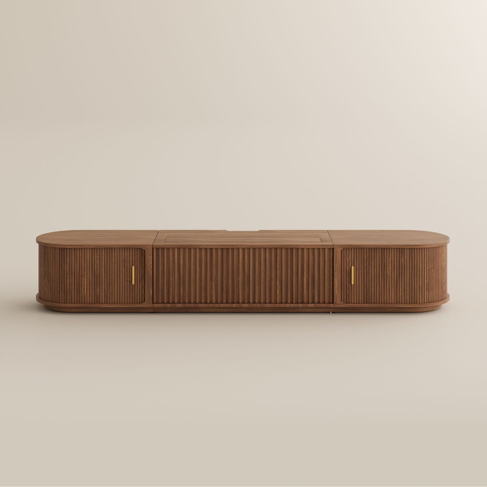 Walnut Color Electric TV Stands