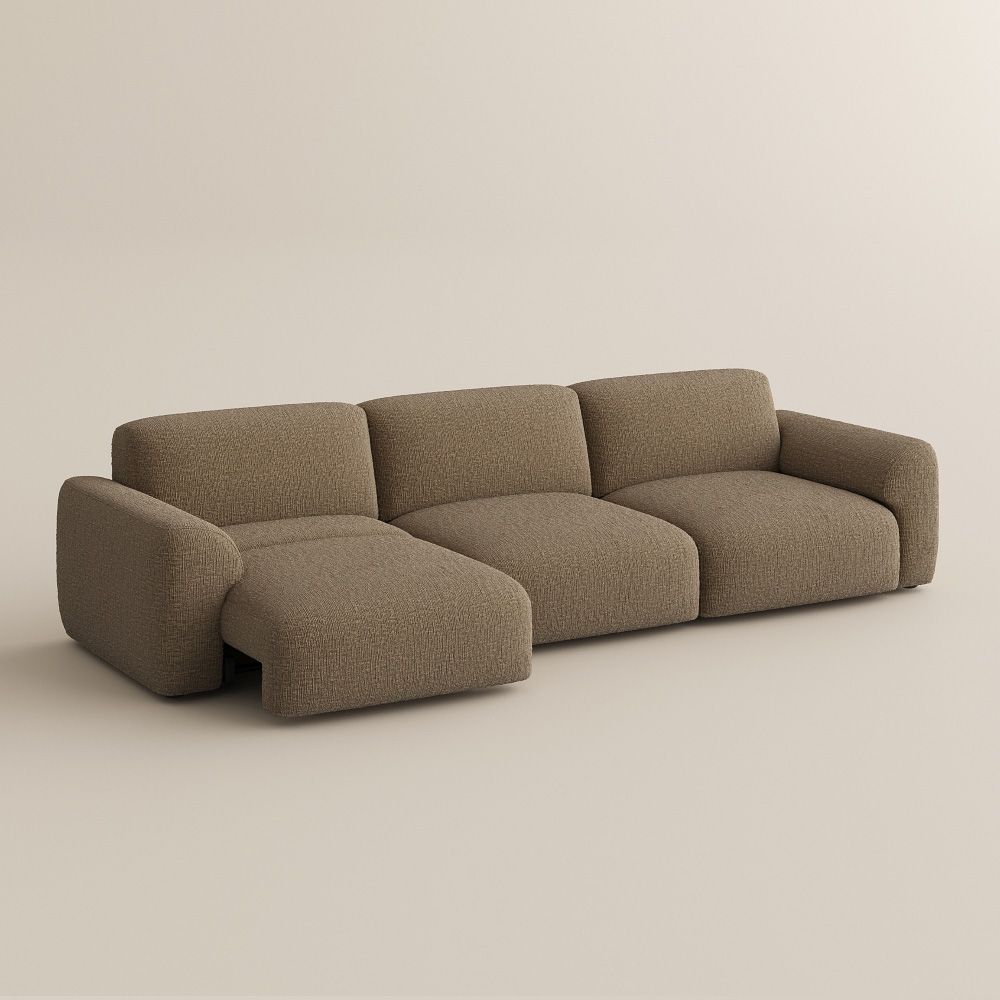 Dark Khaki Chenille Fabric Power Reclining Sofas