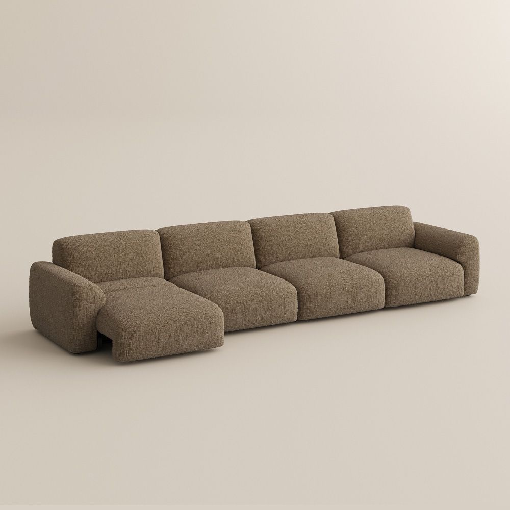 Dark Khaki Chenille Fabric Power Reclining Sofas