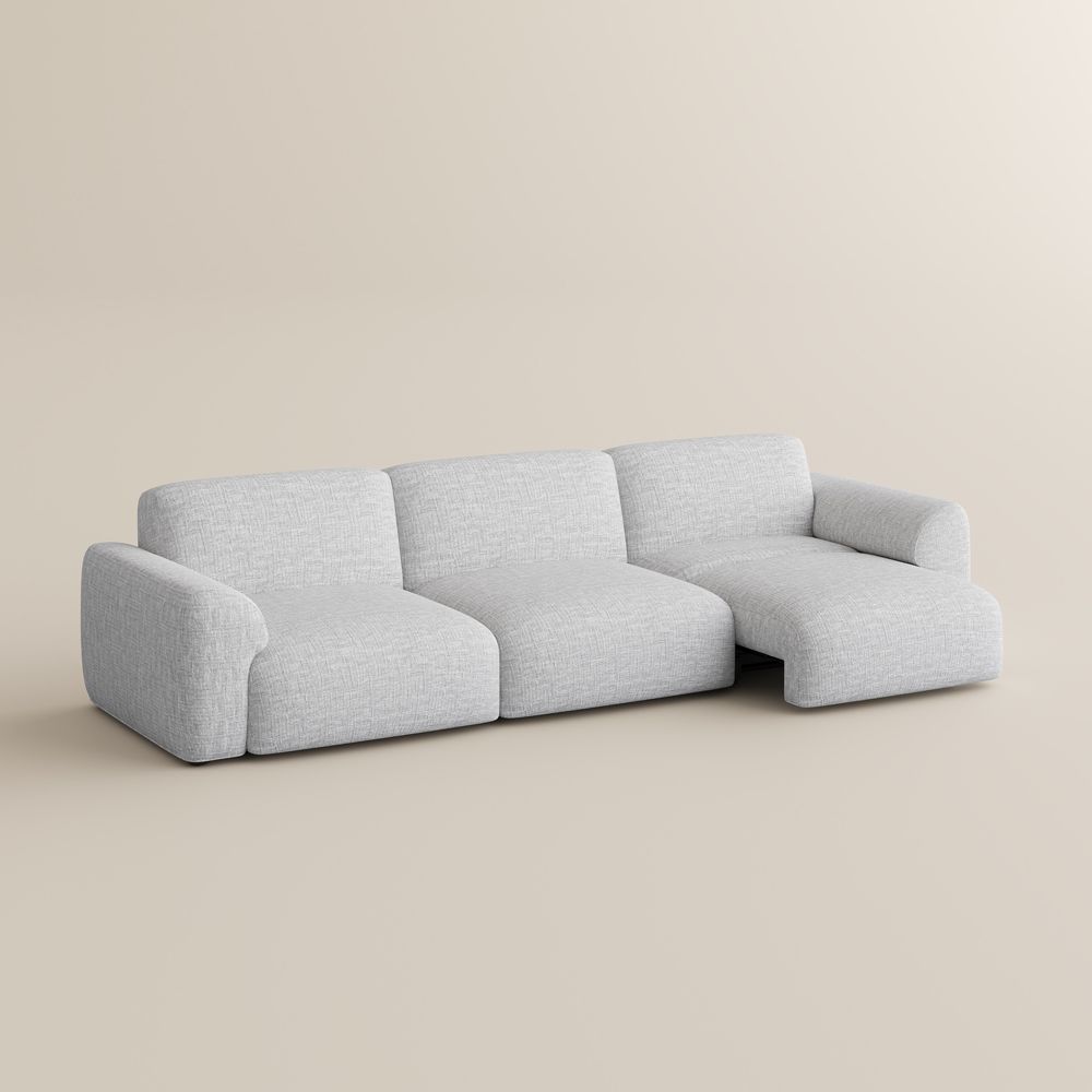 Bedroom Light Gray Chenille Fabric Power Reclining Sofas