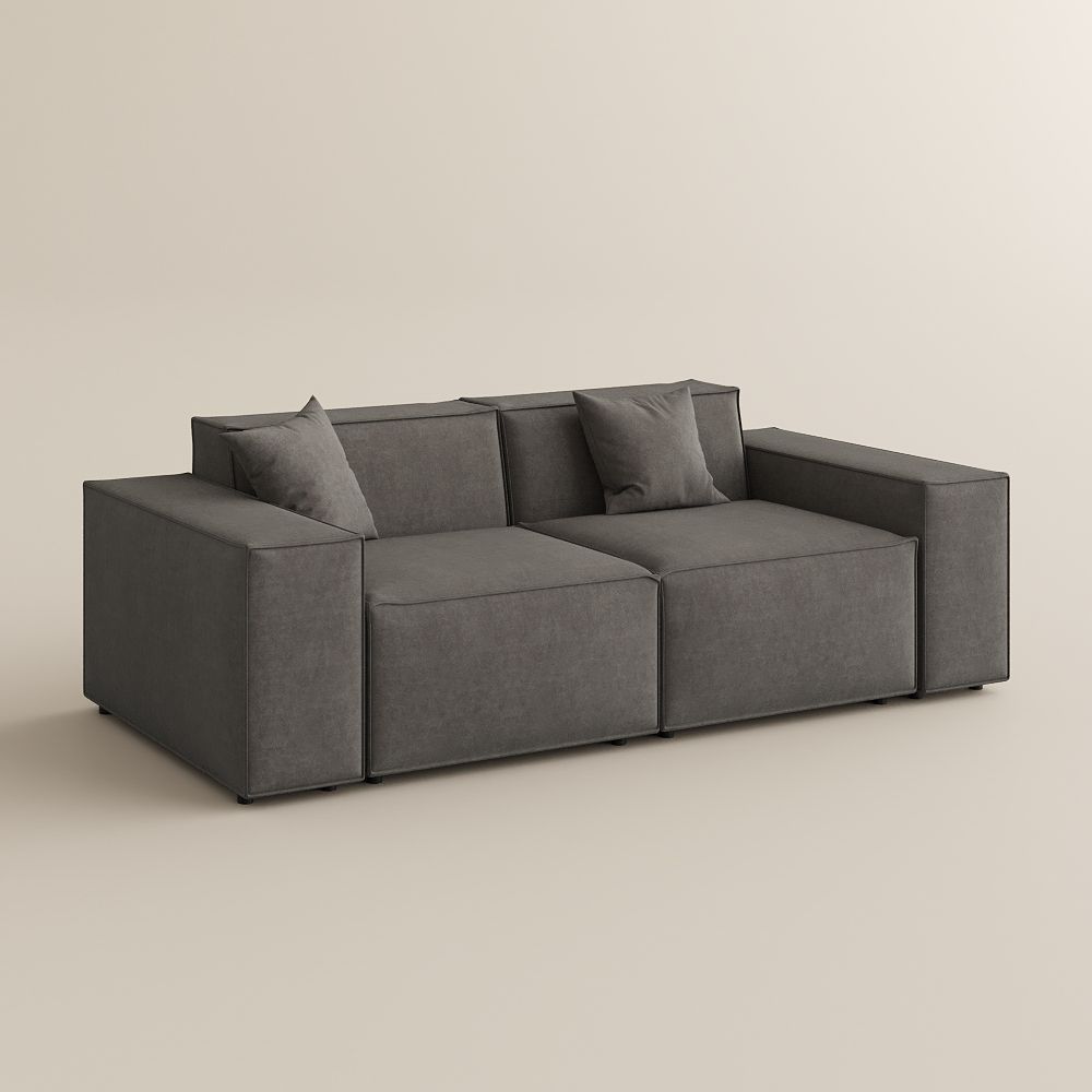 2-3 Seater Dark Gray Fabric Modular Sofas