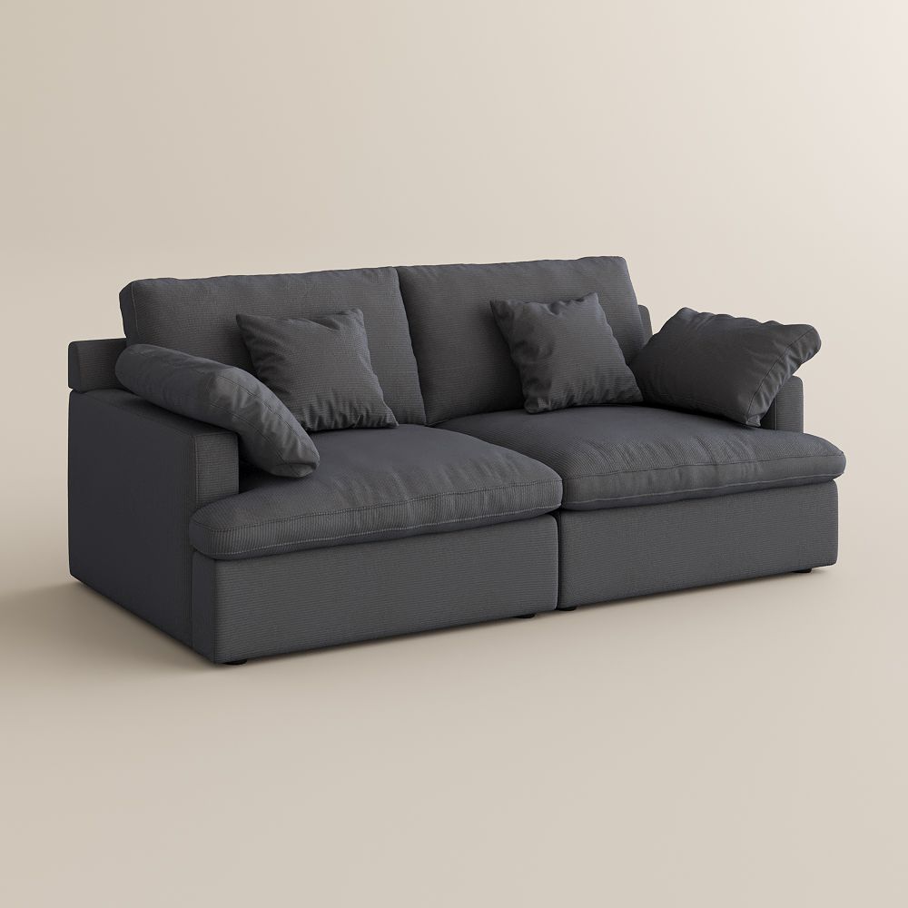Modern Luxury Gray Chenille Fabric Modular Sofas