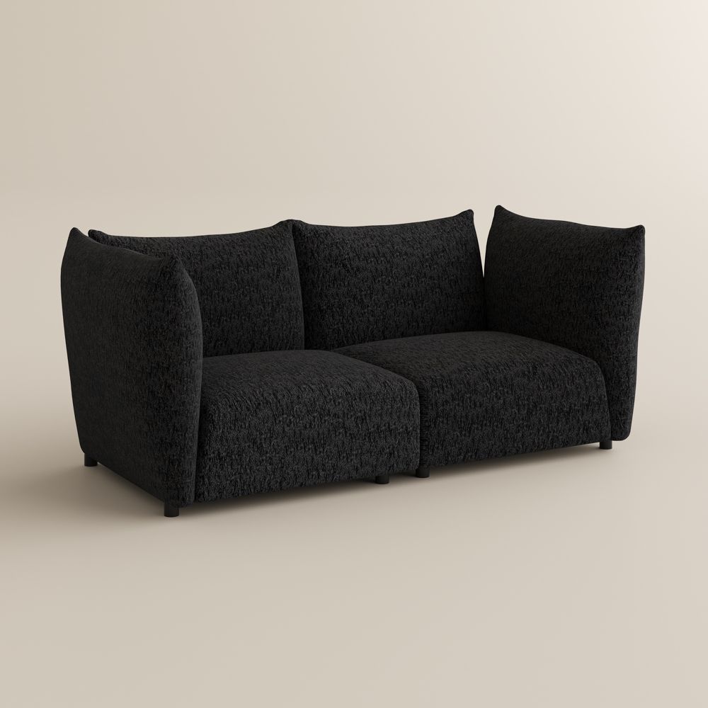 Chenille Black Chenille Modular Sofas